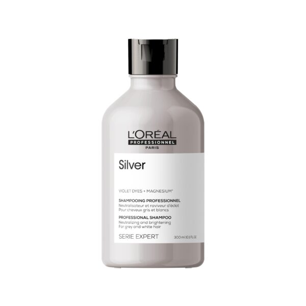 L'ORÉAL PROFESSIONNEL PARIS | SHAMPOING PROFESSIONNEL NEUTRALISATEUR ET RAVIVEUR D'ECLAT POUR CHEVEUX GRIS ET BLANCS | SERIE EXPERT | SILVER
