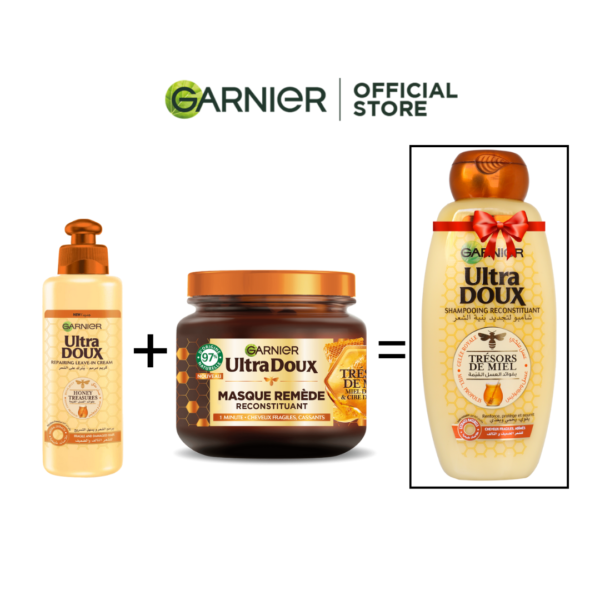 ULTRA DOUX – SOIN SANS RINCAGE À L’HUILE D’AVOCAT ET BEURRE DE KARITÉ  200ML + MASQUE CHEVEUX REMEDE NOURISSANT  À L’HUILE D’AVOCAT ET BEURRE DE KARITÉ 340ML  = SHAMPONG NUTRITION INTENSE À L’HUILE D’AVOCAT ET BEURRE DE KARITÉ  400ml