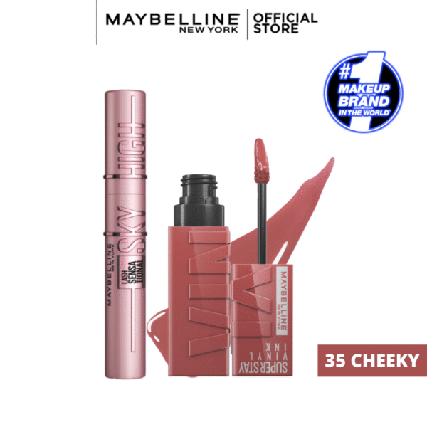 PACK MAYBELLINE - SUPERSTAY VINYL INK + MASCARA SKY HIGH